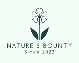 Nature Flower Needle logo design