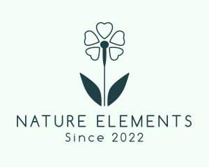 Nature Flower Needle logo design