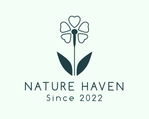 Nature Flower Needle logo design