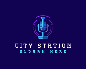 Radio Station Microphone logo design