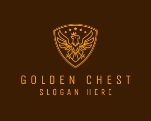 Golden Royal Eagle Crest  logo design