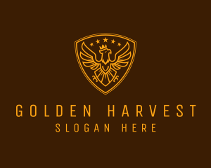 Golden Royal Eagle Crest  logo design