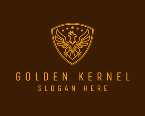 Golden Royal Eagle Crest  logo design