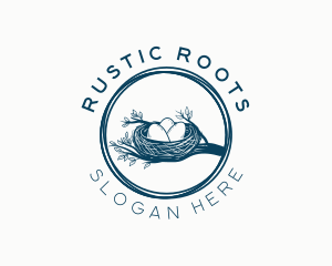 Rustic Egg Nest logo design