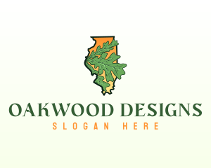 Illinois White Oak Leaf logo design