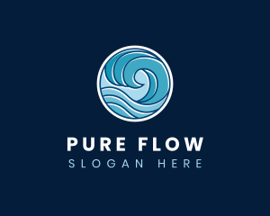 Wave Water Tsunami logo design