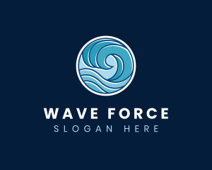 Wave Water Tsunami logo design