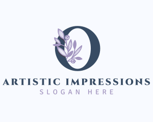 Floral Branch Letter O logo design