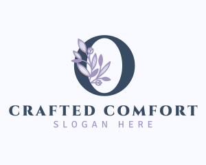 Floral Branch Letter O logo design