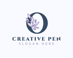 Floral Branch Letter O logo design