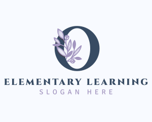 Floral Branch Letter O logo design