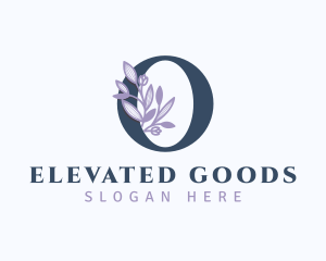 Floral Branch Letter O logo design