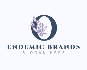 Floral Branch Letter O logo design