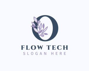 Floral Branch Letter O logo design