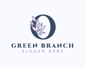 Floral Branch Letter O logo