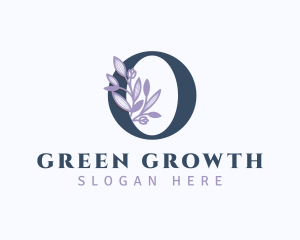 Floral Branch Letter O logo design