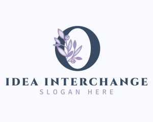 Floral Branch Letter O logo design