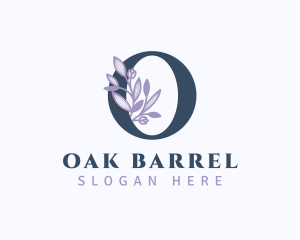 Floral Branch Letter O logo design