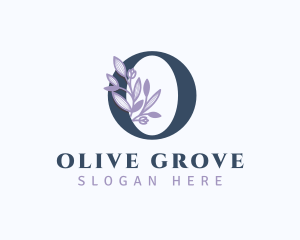 Floral Branch Letter O logo design