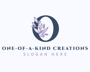 Floral Branch Letter O logo design