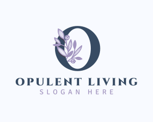 Floral Branch Letter O logo design