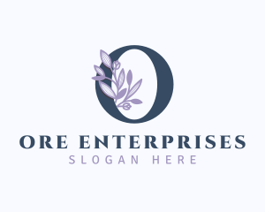 Floral Branch Letter O logo design