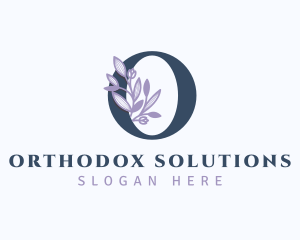 Floral Branch Letter O logo design