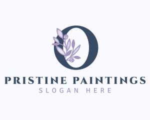 Floral Branch Letter O logo design