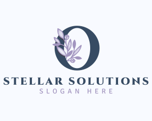 Floral Branch Letter O logo design