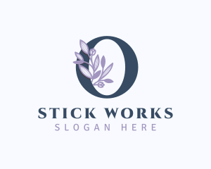 Floral Branch Letter O logo design