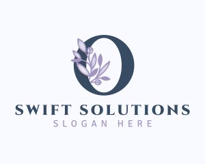 Floral Branch Letter O logo design