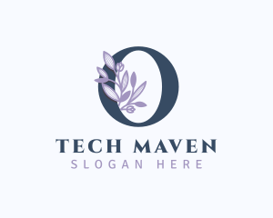 Floral Branch Letter O logo design