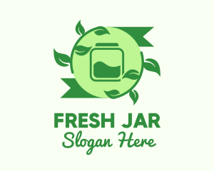 Organic Kombucha Product Jar logo design