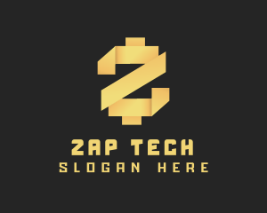 Golden Crypto App Letter Z logo design