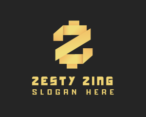 Golden Crypto App Letter Z logo design