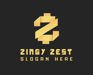 Golden Crypto App Letter Z logo design