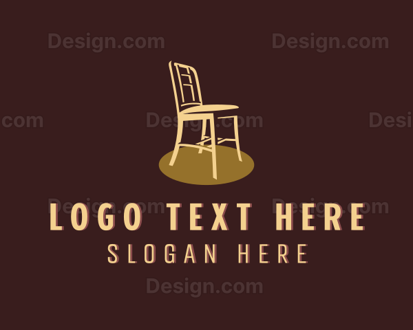 Wood Chair Furniture Logo