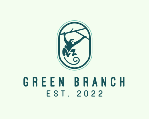 Jungle Monkey Tree Branch logo design