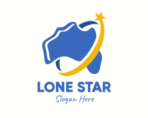 Star Australian Map logo design