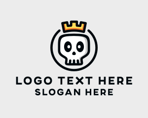 Crown Skull Badge logo design
