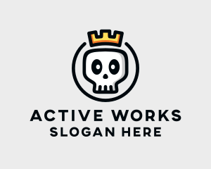 Crown Skull Badge logo design