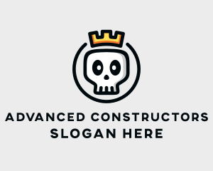 Crown Skull Badge logo design