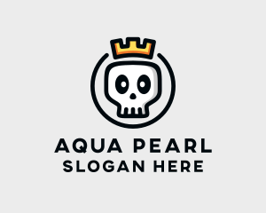 Crown Skull Badge logo design