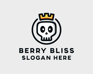 Crown Skull Badge logo design