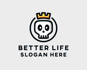 Crown Skull Badge logo design