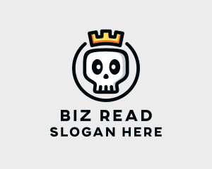 Crown Skull Badge logo design