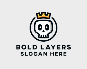 Crown Skull Badge logo design