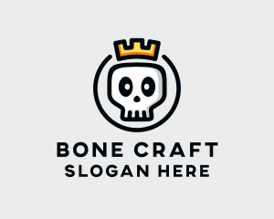 Crown Skull Badge logo design