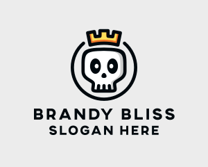 Crown Skull Badge logo design