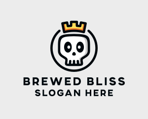 Crown Skull Badge logo design